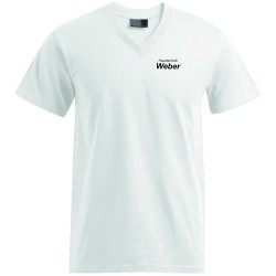 T-Shirt weiß V-Neck - Haustechnik Weber