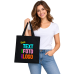 Baumwolltasche mit Wunschdruck – Schwarz, 38 × 42 cm Baumwolltasche mit Wunschdruck – Schwarz, 38 × 42 cm