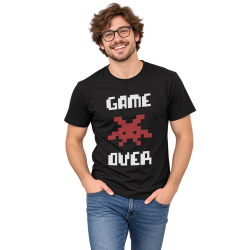 Game Over T-Shirt – Rotes Pixel-Alien im Retro-Look Game Over T-Shirt – Rotes Pixel-Alien im Retro-Look