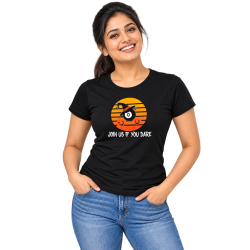 Billard Damen T-Shirt – Join Us If You Dare im Retro-Look Billard Damen T-Shirt – Join Us If You Dare im Retro-Look